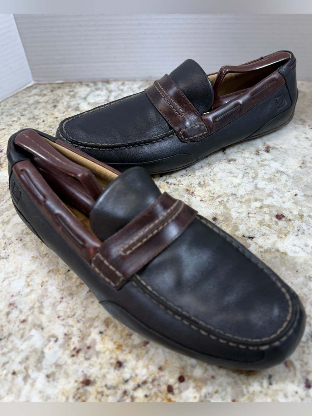 Sperry Top-Sider Mens 11 M Black Brown Leather Penny Loafer Driving Shoe 0238360